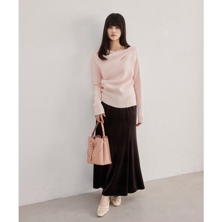 【美得】もちもちドレープリブニットトップス/イージーケア | VIS  | 詳細画像18 