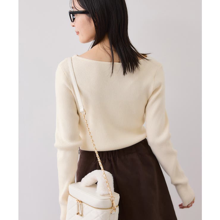 【美得】もちもちドレープリブニットトップス/イージーケア | VIS  | 詳細画像22 