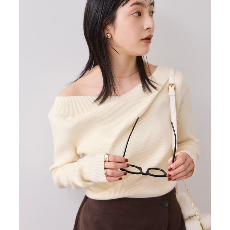 【美得】もちもちドレープリブニットトップス/イージーケア | VIS  | 詳細画像23 