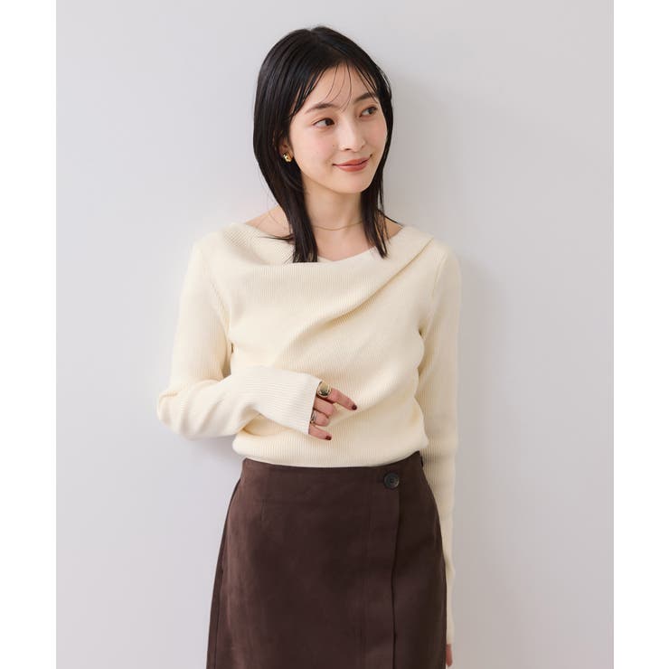 【美得】もちもちドレープリブニットトップス/イージーケア | VIS  | 詳細画像24 