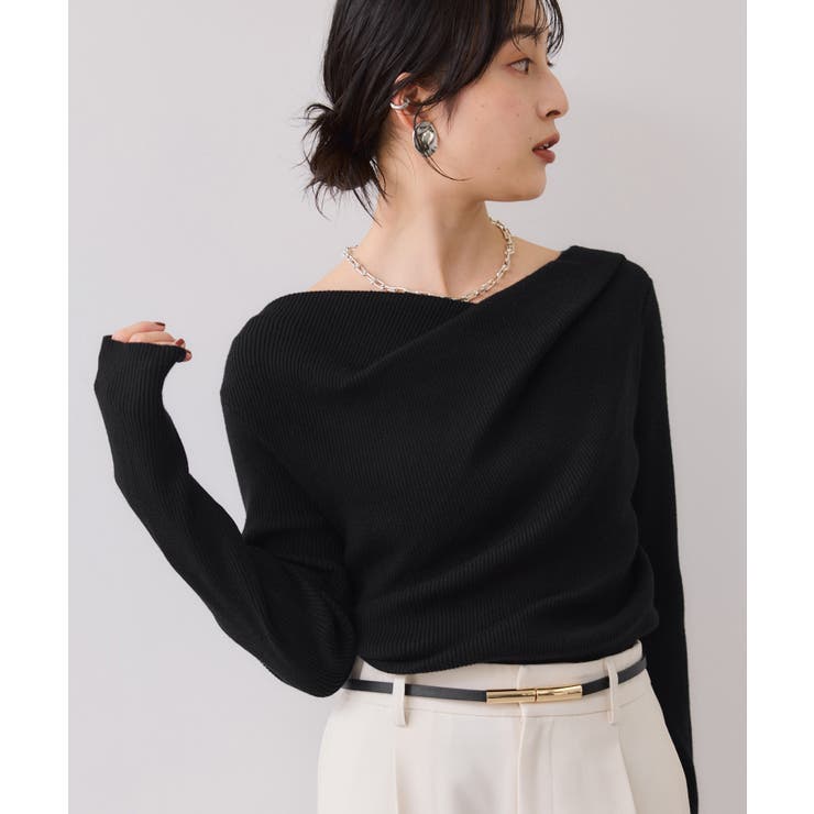 【美得】もちもちドレープリブニットトップス/イージーケア | VIS  | 詳細画像29 