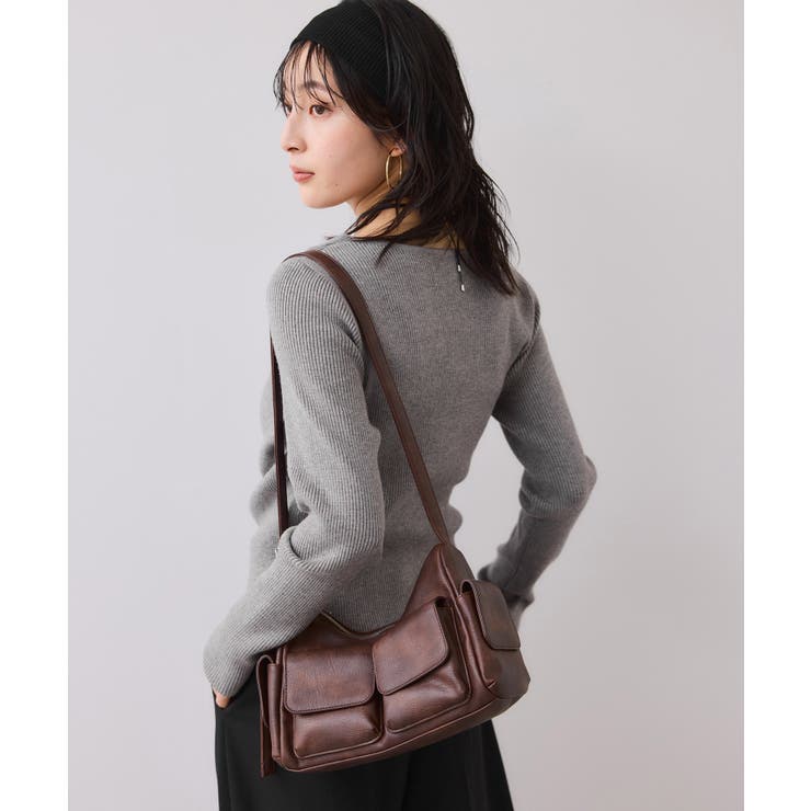 【美得】もちもちドレープリブニットトップス/イージーケア | VIS  | 詳細画像3 