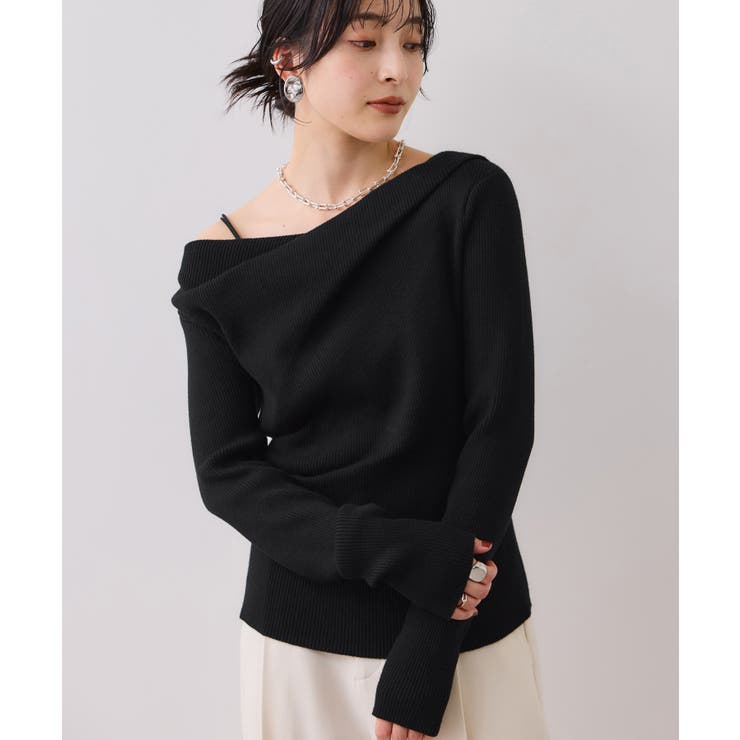 【美得】もちもちドレープリブニットトップス/イージーケア | VIS  | 詳細画像30 