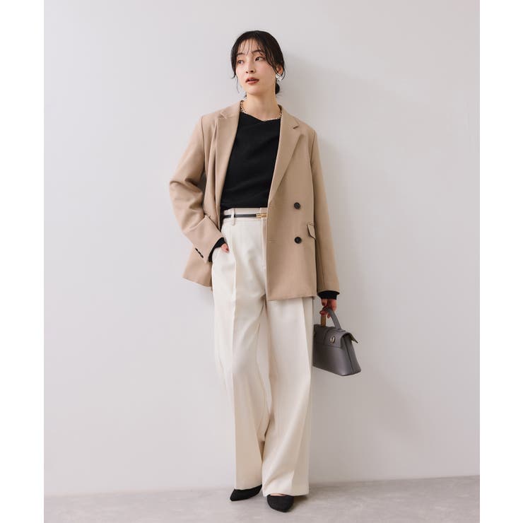 【美得】もちもちドレープリブニットトップス/イージーケア | VIS  | 詳細画像32 