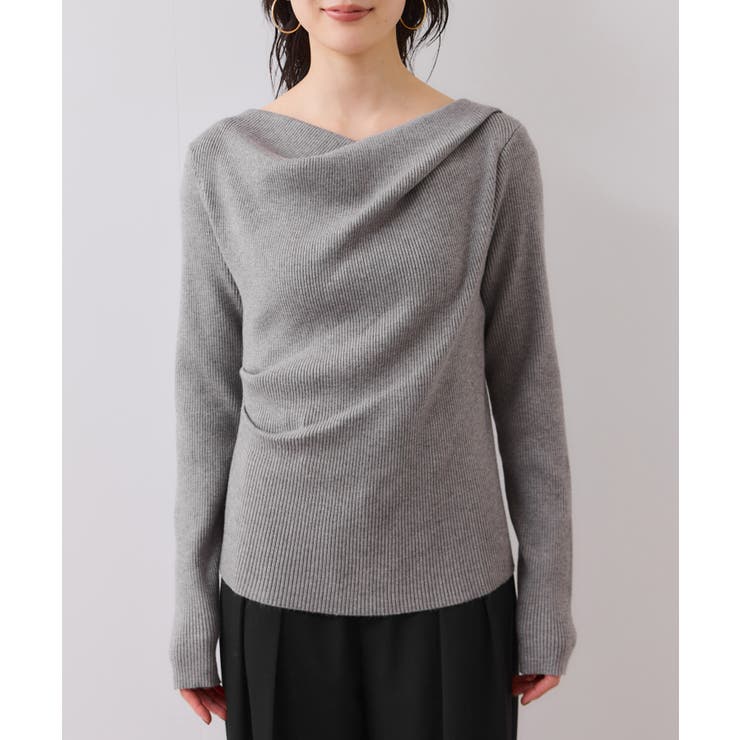 【美得】もちもちドレープリブニットトップス/イージーケア | VIS  | 詳細画像34 