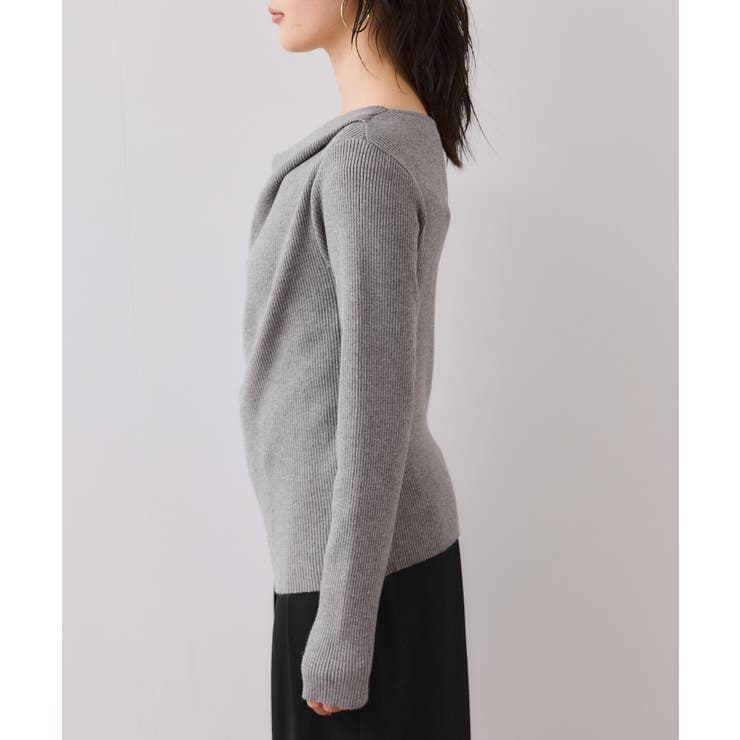 【美得】もちもちドレープリブニットトップス/イージーケア | VIS  | 詳細画像35 