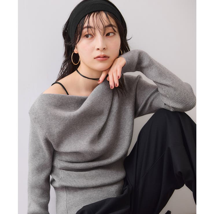 【美得】もちもちドレープリブニットトップス/イージーケア | VIS  | 詳細画像5 