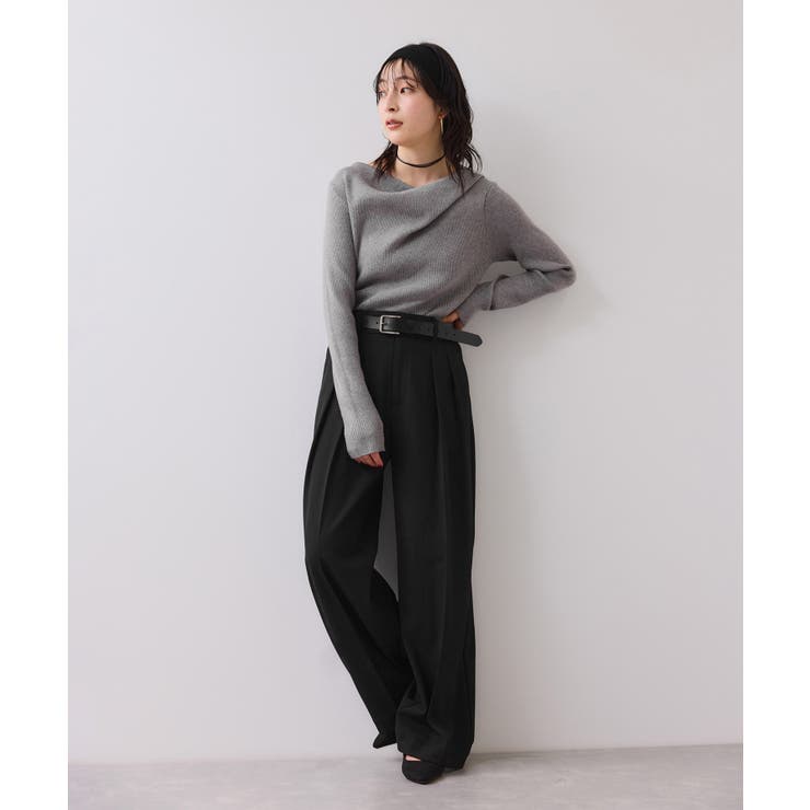 【美得】もちもちドレープリブニットトップス/イージーケア | VIS  | 詳細画像6 