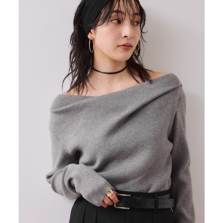 【美得】もちもちドレープリブニットトップス/イージーケア | VIS  | 詳細画像8 