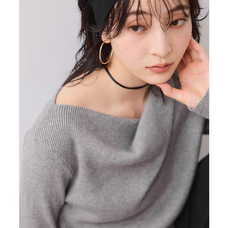 【美得】もちもちドレープリブニットトップス/イージーケア | VIS  | 詳細画像9 