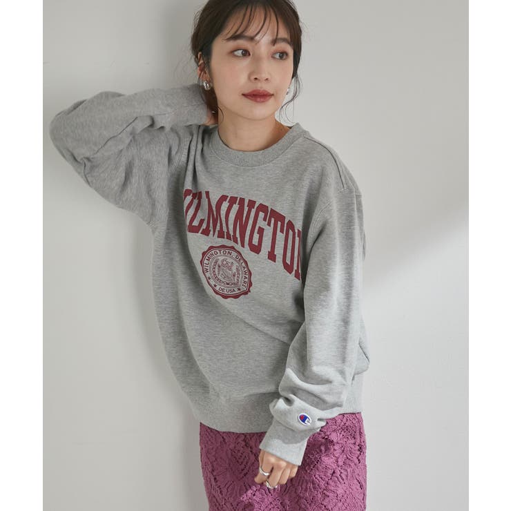 Champion】人気のカレッジロゴ。クルーネックスウェットシャツ[品番