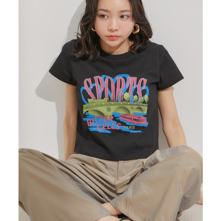 【BITTER CELLS別注】PARIS SPORTSプリントTシャツ[品番：VISW0042474]｜VIS （ビス  ）のレディースファッション通販｜SHOPLIST（ショップリスト）