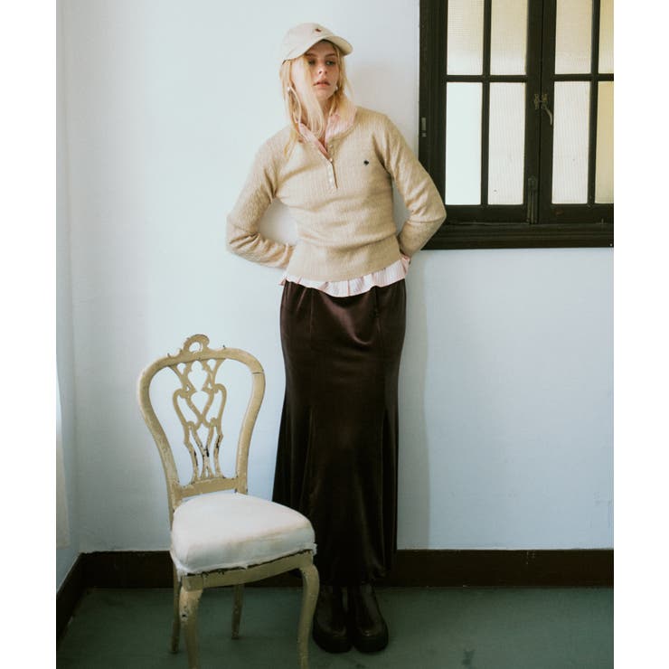 【POLO BCS】VIS別注ヘンリーネックミニケーブルニットトップス | VIS  | 詳細画像10 