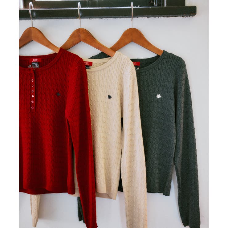 【POLO BCS】VIS別注ヘンリーネックミニケーブルニットトップス | VIS  | 詳細画像16 