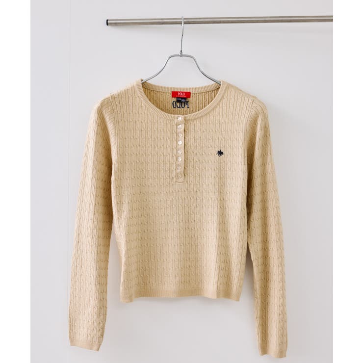 【POLO BCS】VIS別注ヘンリーネックミニケーブルニットトップス | VIS  | 詳細画像19 