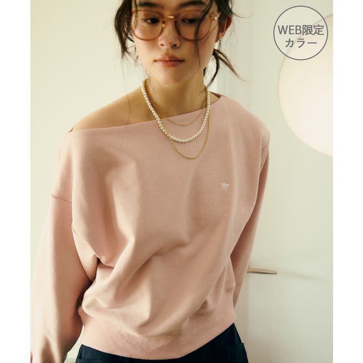 ピンク(63) | 【POLO BCS】VIS別注オフショルスウェットトップス | VIS 