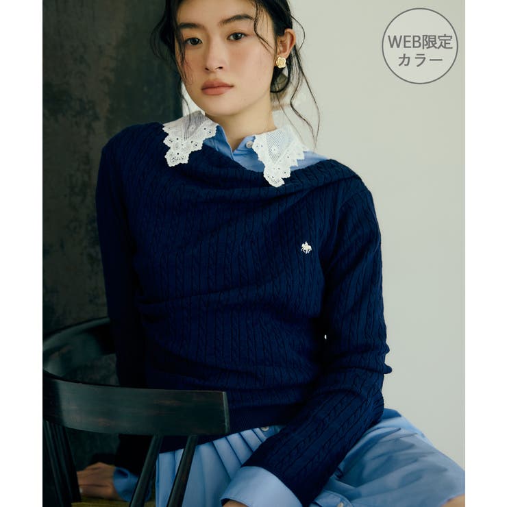 ネイビー(40) | 【POLO BCS】VIS別注ケーブルドレープトップス | VIS 