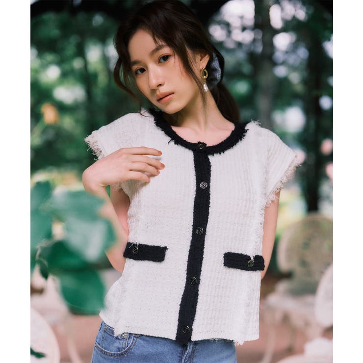 【MARY QUANT×VIS】配色フリンジベスト | VIS  | 詳細画像1 