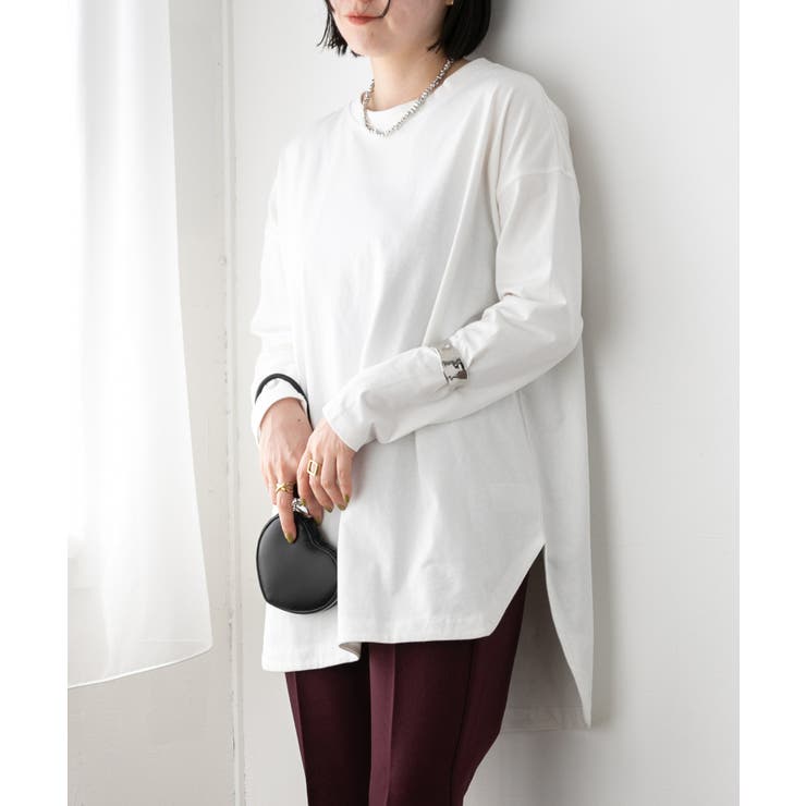 ホワイト系(11) | シルエットスッキリUSAコットンロングTシャツ | VIS 