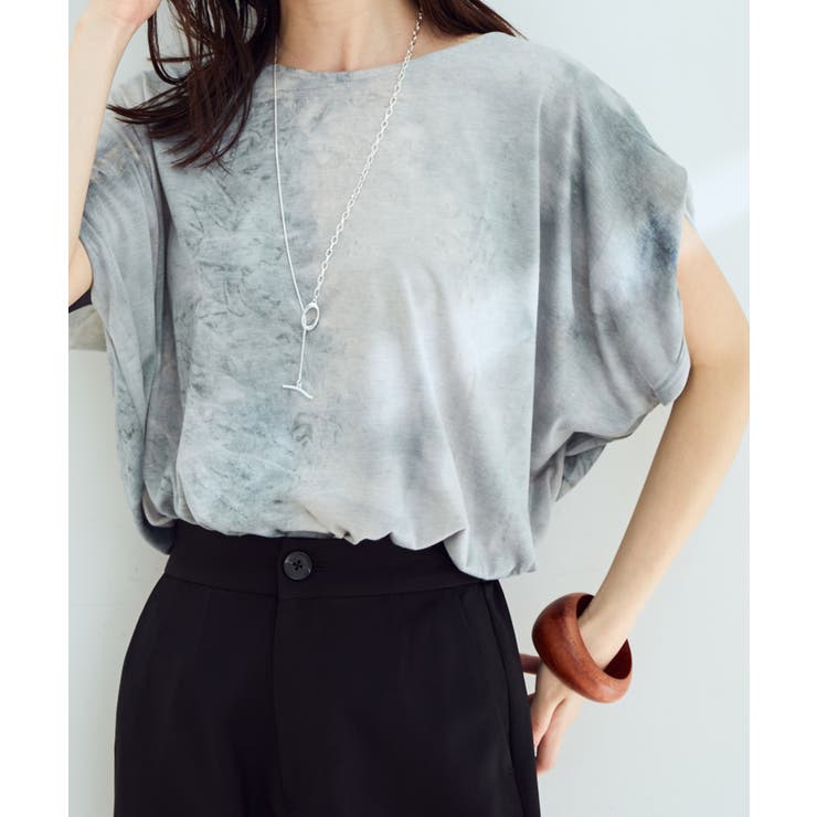 サックス(48) | 【WEB限定】タイダイ染ドレープTシャツ | VIS 
