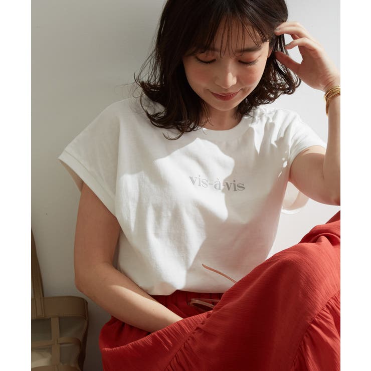 ホワイト(10) | 【WEB限定】フレンチスリーブロゴTシャツ | VIS 