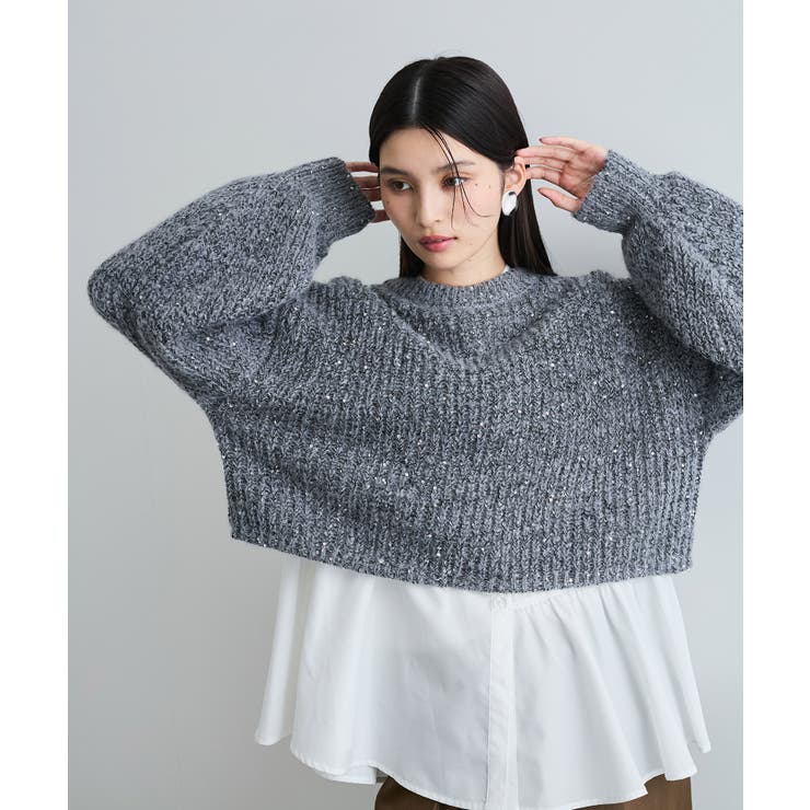 【WEB限定】スパンコールニットプルオーバー | VIS  | 詳細画像11 