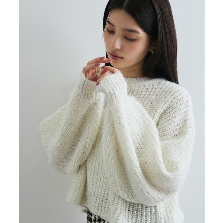 【WEB限定】スパンコールニットプルオーバー | VIS  | 詳細画像6 