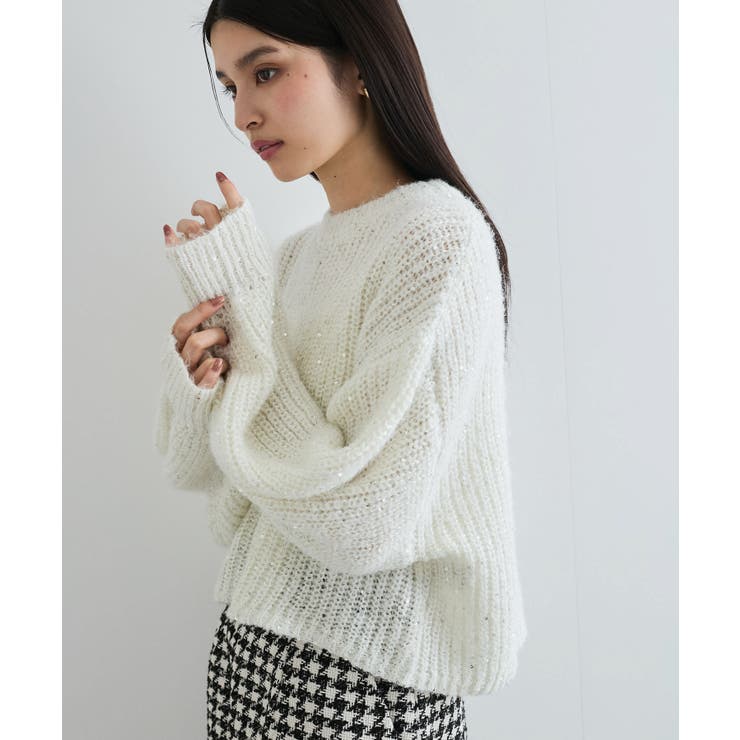 キナリ(16) | 【WEB限定】スパンコールニットプルオーバー | VIS 