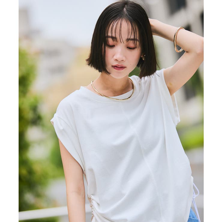 【WEB限定】サイドドロストシャーリングカットソー | VIS  | 詳細画像11 