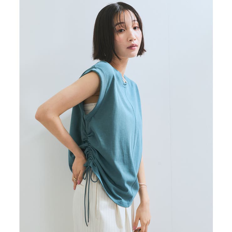 【WEB限定】サイドドロストシャーリングカットソー | VIS  | 詳細画像14 