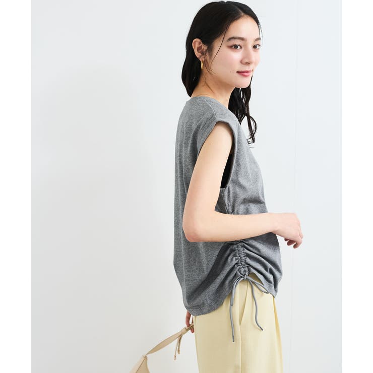 【WEB限定】サイドドロストシャーリングカットソー | VIS  | 詳細画像17 