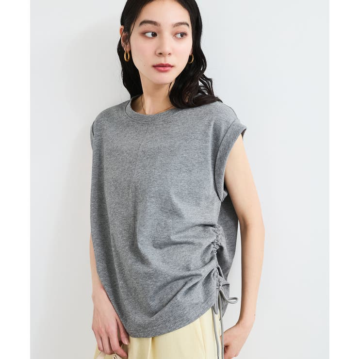 【WEB限定】サイドドロストシャーリングカットソー | VIS  | 詳細画像18 