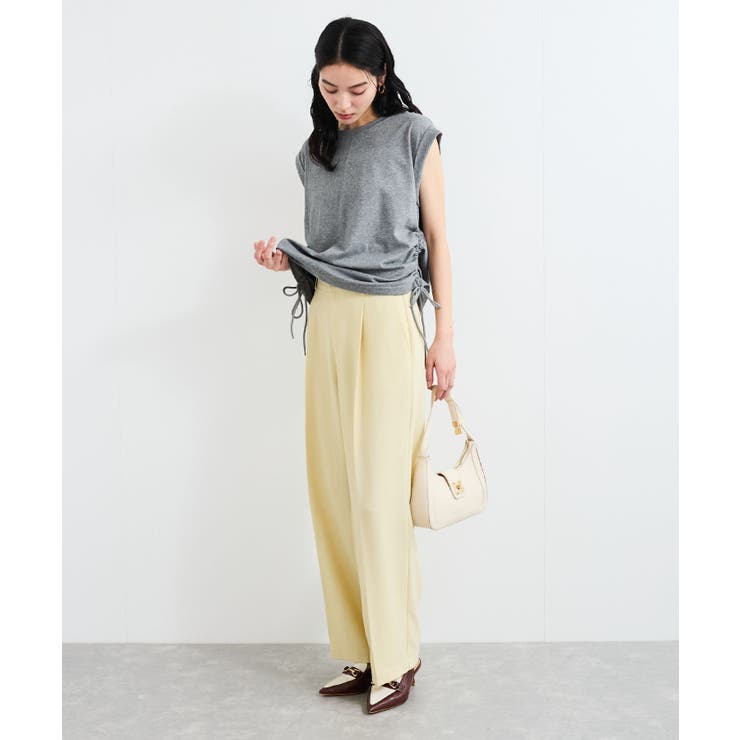 【WEB限定】サイドドロストシャーリングカットソー | VIS  | 詳細画像5 