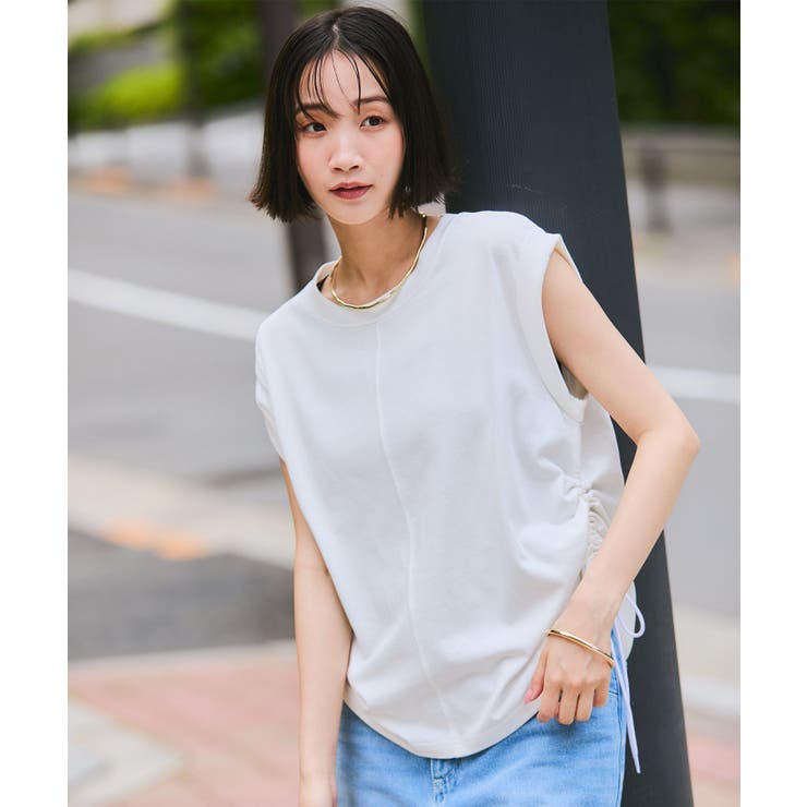 【WEB限定】サイドドロストシャーリングカットソー | VIS  | 詳細画像9 