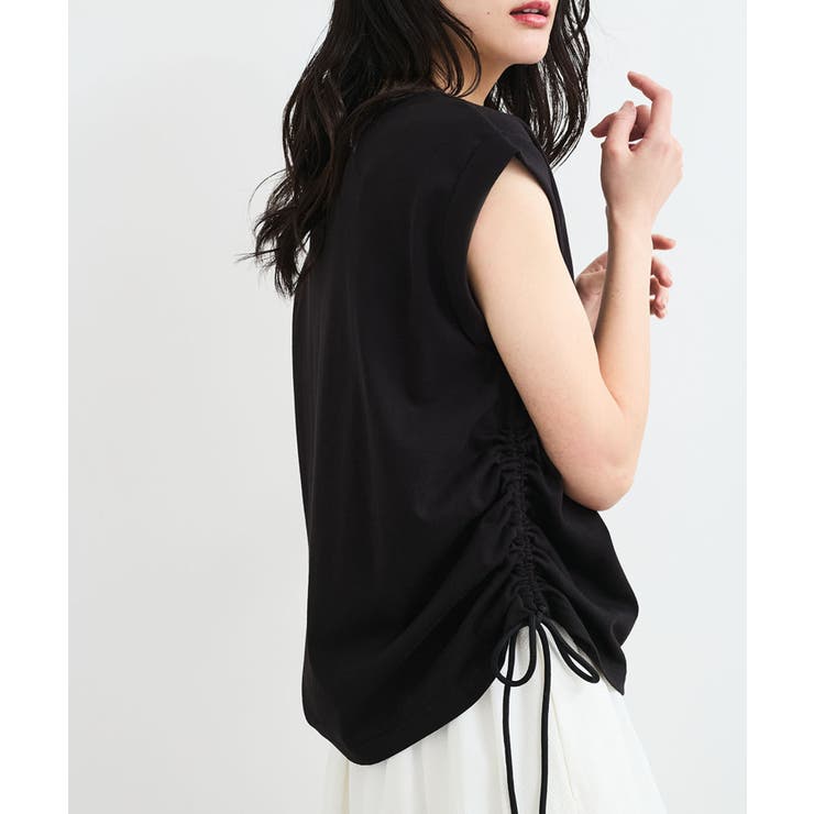 ブラック(01) | 【WEB限定】サイドドロストシャーリングカットソー | VIS 