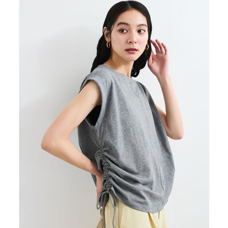 グレー(07) | 【WEB限定】サイドドロストシャーリングカットソー | VIS 
