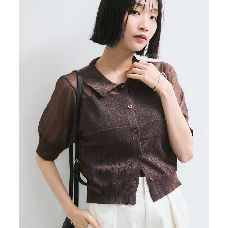 【WEB限定】シアーボーダーサマーポロニット | VIS  | 詳細画像1 