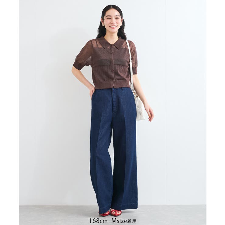 【WEB限定】シアーボーダーサマーポロニット | VIS  | 詳細画像13 