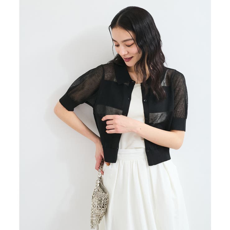 【WEB限定】シアーボーダーサマーポロニット | VIS  | 詳細画像16 