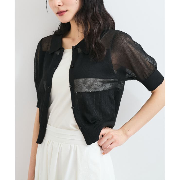 【WEB限定】シアーボーダーサマーポロニット | VIS  | 詳細画像17 