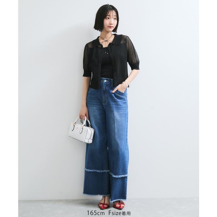 【WEB限定】シアーボーダーサマーポロニット | VIS  | 詳細画像2 