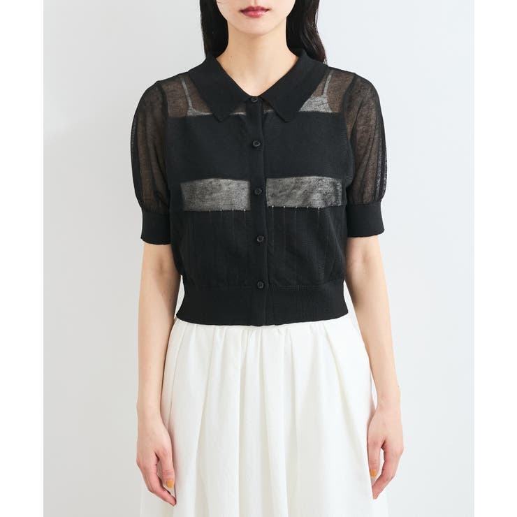 【WEB限定】シアーボーダーサマーポロニット | VIS  | 詳細画像21 