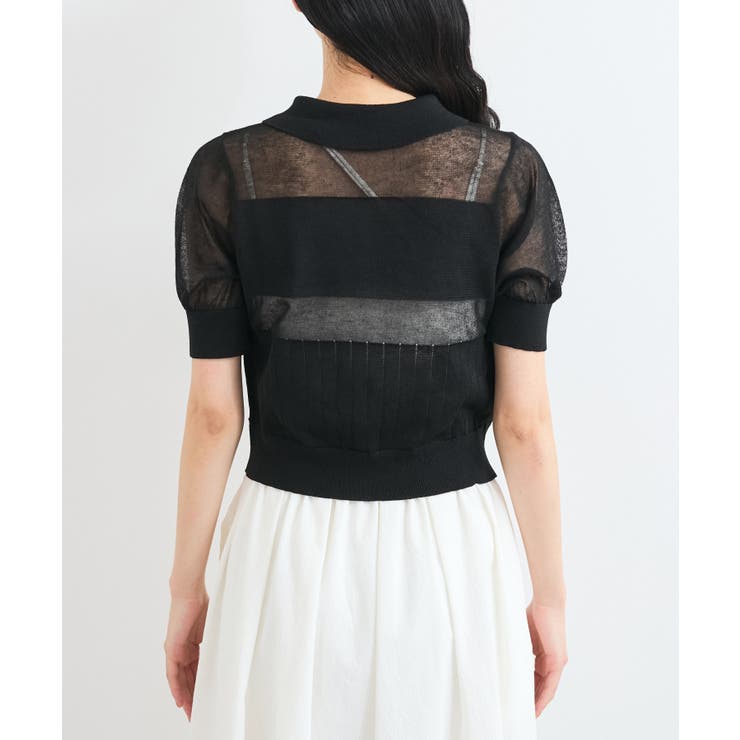 【WEB限定】シアーボーダーサマーポロニット | VIS  | 詳細画像23 