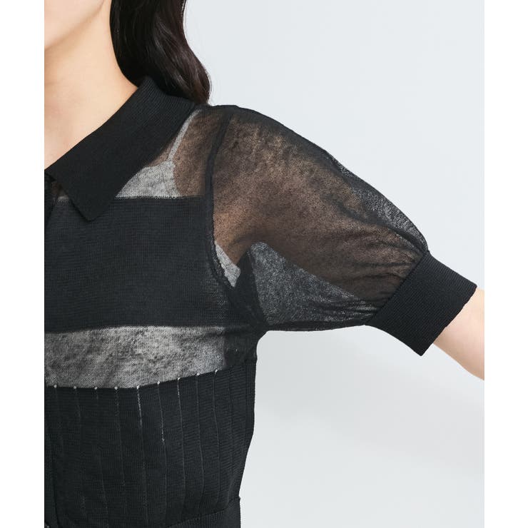 【WEB限定】シアーボーダーサマーポロニット | VIS  | 詳細画像25 