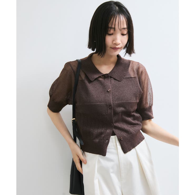 【WEB限定】シアーボーダーサマーポロニット | VIS  | 詳細画像6 