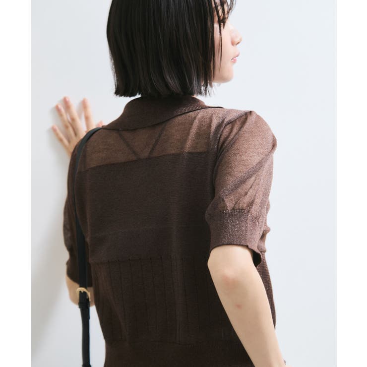 【WEB限定】シアーボーダーサマーポロニット | VIS  | 詳細画像7 