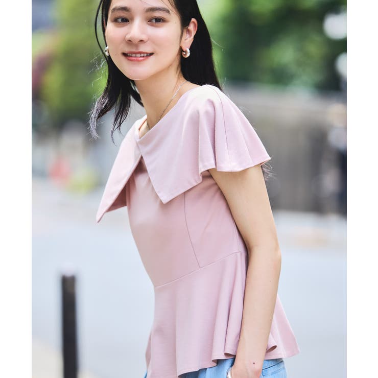 【WEB限定】ビッグカラーペプラムカットソー | VIS  | 詳細画像5 