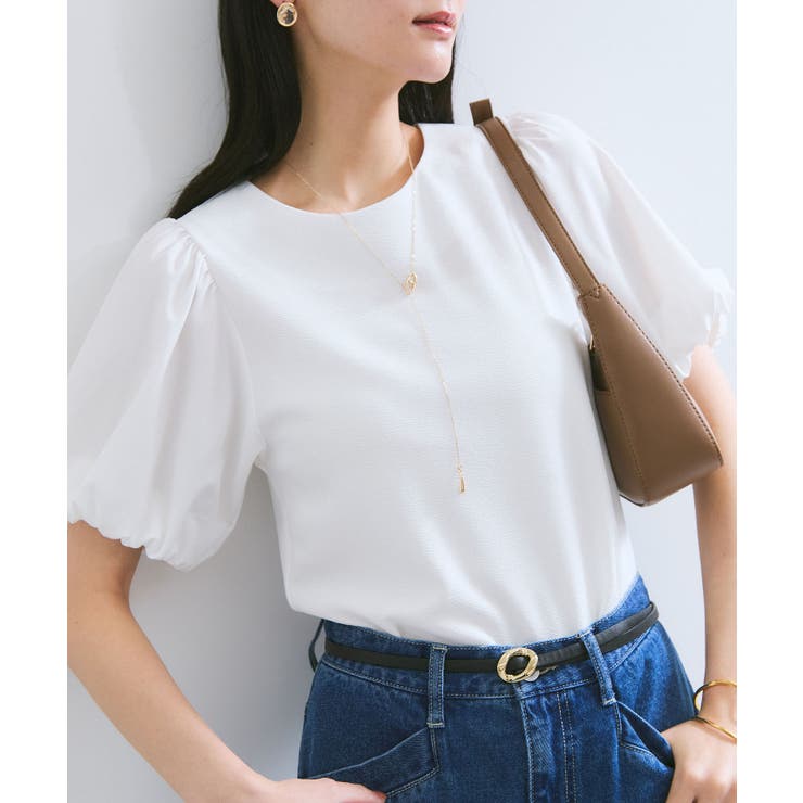 ホワイト(10) | 【WEB限定】ドッキング袖ボリュームカットソー | VIS 