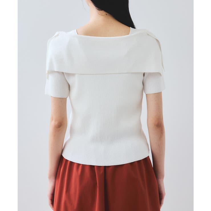 【WEB限定】【骨格で選べる2タイプ】オフショル風リボン半袖ニット | VIS  | 詳細画像23 