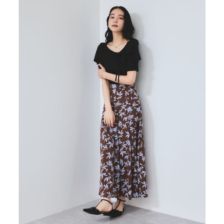 【WEB限定】【骨格で選べる2タイプ】オフショル風リボン半袖ニット | VIS  | 詳細画像6 